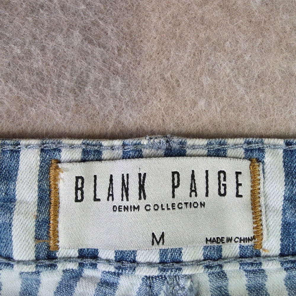 Blank Paige Super Flare Striped Jeans Sz M Denim Bell Bottoms Hippie Festival - Picture 12 of 14